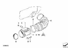 MASS AIR FLOW SENSOR diagram for BMW 5 Series E34 M5 3.8