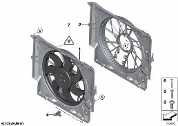 FAN HOUSING, MOUNTING PARTS diagram for BMW 1 Series E82 123d