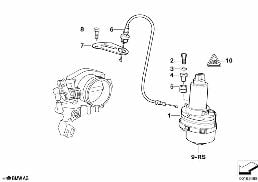 THROTTLE ACTUATOR ASC+T diagram for BMW 3 Series E36 320i