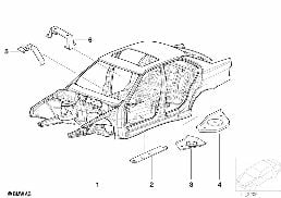 BODY SKELETON diagram for BMW 3 Series E36 325td