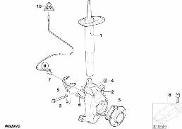 FRONT SPRING STRUT/CARRIER/WHEEL BEARING diagram for BMW 5 Series E61 LCI 520d