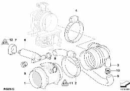 MASS AIR FLOW SENSOR diagram for BMW 7 Series E38 728iL
