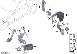 HEADLIGHT VERTICAL AIM CONTROL SENSOR diagram for BMW Z4 E89 30i