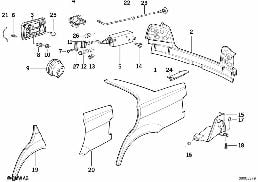 Πλευρικό τοίχωμα / πίσω επένδυση diagram for BMW 3 Series E36 M3