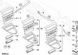 Exécution en bois précieux bouleau diagram for BMW 6 Series E64 650i