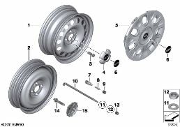 MINI velg staal style 12 diagram for BMW MINI R56 One