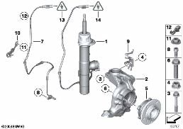 STRUT VDC / CARRIER / WHEELBEARING diagram for BMW Z4 E89 30i