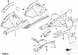 FRONT WHEELHOUSE diagram for BMW 3 Series E36 316i 1.6