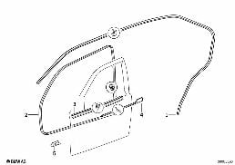Στεγανοποιητικό λάστιχο πόρτας εμπρός diagram for BMW 3 Series E36 M3