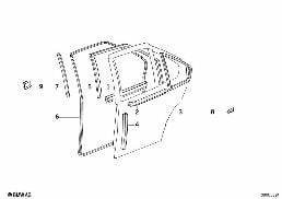 Στεγανοποιητικό λάστιχο πόρτας πίσω diagram for BMW 3 Series E36 M3