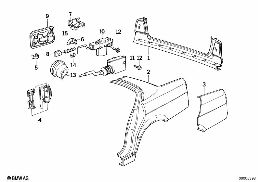 SIDE PANEL/TAIL TRIM diagram for BMW 5 Series E34 524td