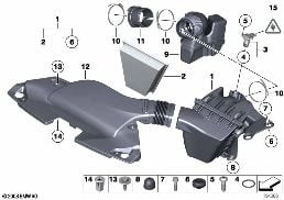 INTAKE MUFFLER/FILTER CARTRIDGE/HFM diagram for BMW Z4 E89 30i
