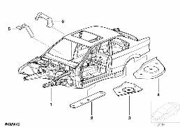 BODY SKELETON diagram for BMW 3 Series E36 320i