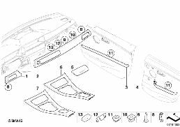 ALUM. INTERIOR STRIPS GROUND LENGTHWISE diagram for BMW 3 Series E90 LCI 335xi