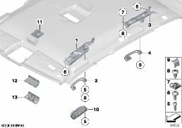MOUNTING PARTS, ROOF ANTENNA diagram for BMW X1 E84 20i