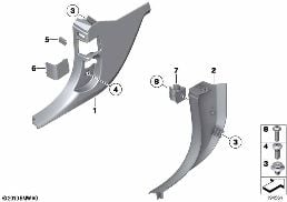 TRIM PANEL LEG ROOM diagram for BMW X1 E84 20i