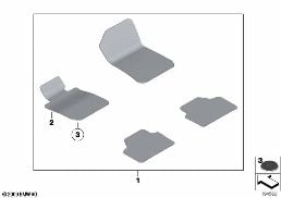 FLOOR MATS, VELOURS diagram for BMW X1 E84 20i