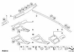 INTERIOR TRIM FINISHERS BLACK HIGH-GLOSS diagram for BMW 3 Series E93 335i