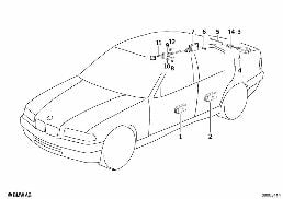 CENTRAL LOCKING SYSTEM diagram for BMW 3 Series E36 316i 1.6