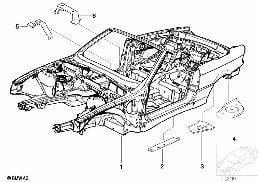 BODY SKELETON diagram for BMW 3 Series E36 325i