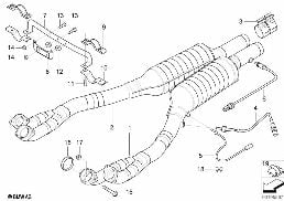CATALYTIC CONVERTER/FRONT SILENCER diagram for BMW 5 Series E39 M5