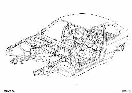 BODY SKELETON diagram for BMW 3 Series E36 316i 1.6
