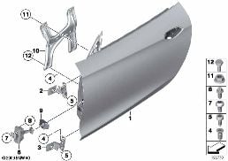 FRONT DOOR-HINGE/DOOR BRAKE diagram for BMW Z4 E89 30i