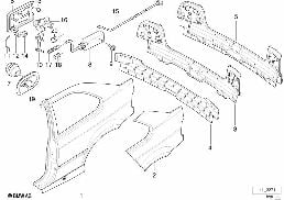 SIDE PANEL/TAIL TRIM diagram for BMW 3 Series E36 316i 1.6