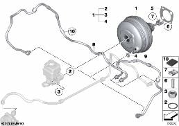 Vácuo do servofreio diagram for BMW 7 Series F03 760LiS