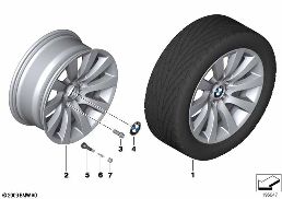 BMW LA WHEEL TURBINE STYLING 271 - 18'' diagram for BMW 6 Series F06 Gran Coupé LCI 650i