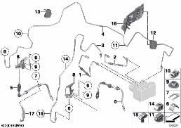 BRAKE PIPE, FRONT diagram for BMW X1 E84 20i