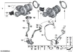 Турбонагнетатель со смазкой diagram for BMW X6 E71 50iX