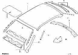 Pavillon diagram for BMW 7 Series E38 735iL