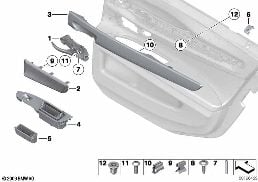 Piezas adosadas revestim. puerta trasera diagram for BMW 7 Series F02 740Li