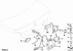 TRUNK LID/CLOSING SYSTEM diagram for BMW 5 Series E60 525i