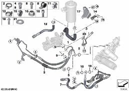 HYDRO STEERING-OIL PIPES diagram for BMW X6 E71 35iX