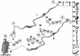 Échang. therm./conduite rad. huile BV diagram for BMW 5 Series F18 520Li
