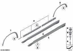 COVER DOOR SILL / WHEEL ARCH diagram for BMW X1 E84 20i