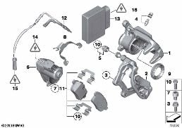 REAR BRAKE - CONTROL MODULE EMF diagram for BMW Z4 E89 35i
