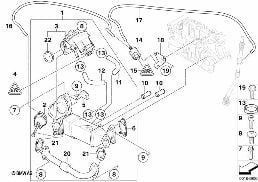 Réduction des gaz d'échappement-Refroid. diagram for BMW X3 E83 LCI 2.0d