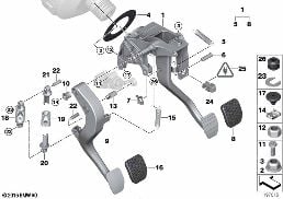 PEDAL ASSY W OVER-CENTER HELPER SPRING diagram for BMW 3 Series E92 LCI 320xd