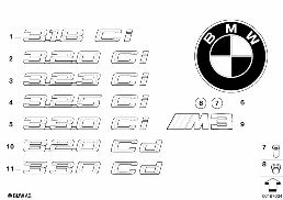 엠블렘/문자표시 diagram for BMW 3 Series E46 318Ci