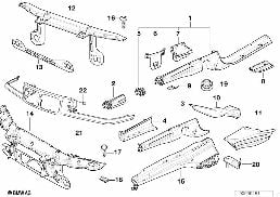 FRONT BODY PARTS diagram for BMW 3 Series E36 316i 1.6