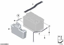 BATTERY HOLDER AND MOUNTING PARTS diagram for BMW X1 E84 20d