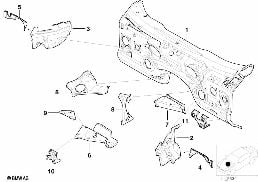 Pièces de tablier frontal diagram for BMW 5 Series E39 525td