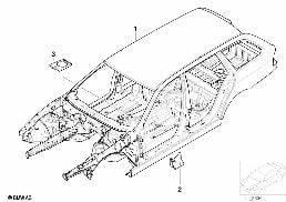Karosserieframe diagram for BMW 5 Series E39 525tds