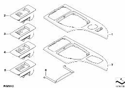 Monteringsdetaljer mittkonsol diagram for BMW 5 Series E60 LCI 530i