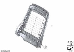 F シート、バック レスト フレーム diagram for BMW X3 F25 20dX