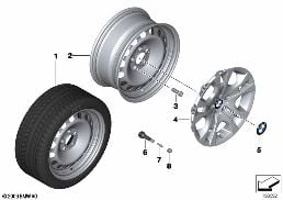 STEEL RIM STYL.12 diagram for BMW X1 E84 18i
