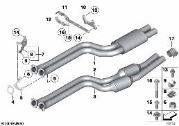 CATALYTIC CONVERTER/FRONT SILENCER diagram for BMW Z4 E89 23i